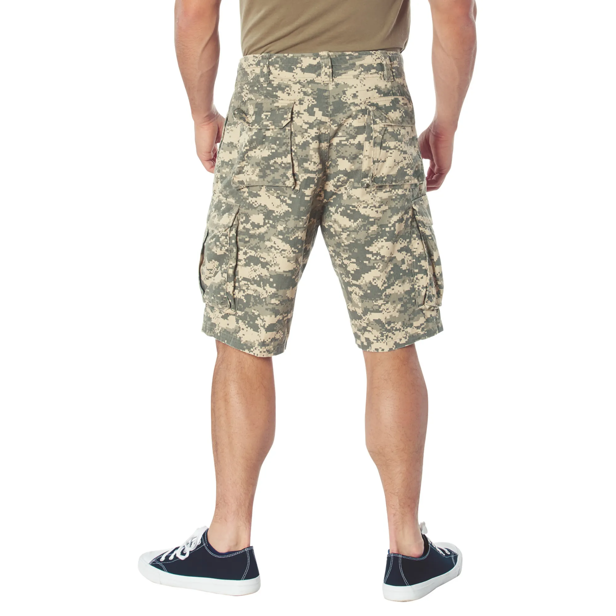 ACU Digital Camouflage - Tactical Vintage Paratrooper BDU Cargo Shorts - Poly Cotton - Zipper Fly