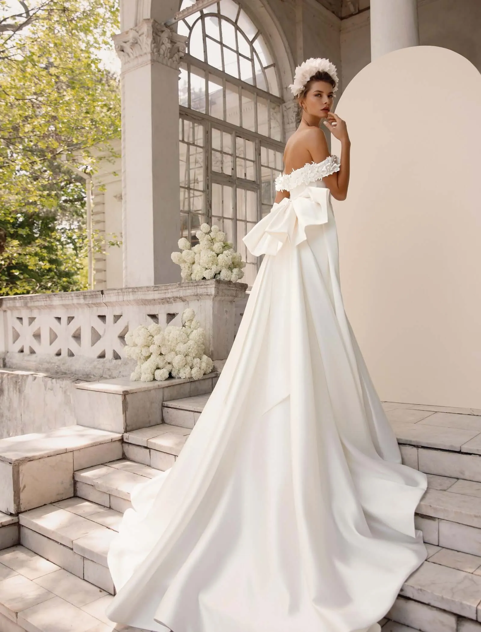 Allure - Fitted Mikado Wedding Dress with Train Bow