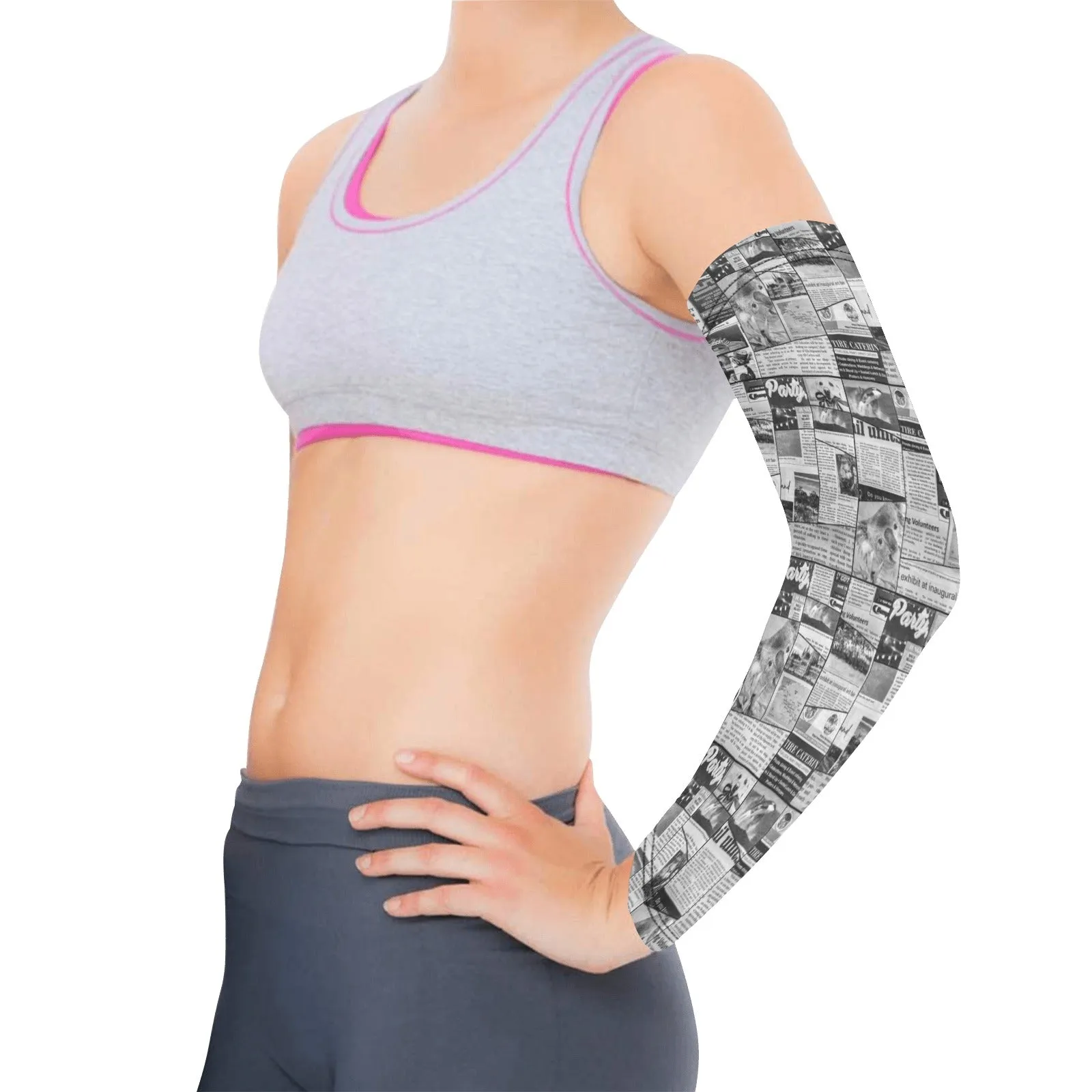 Australian Newspaper B & W Weather Protection Arm Sleeves (FWS)