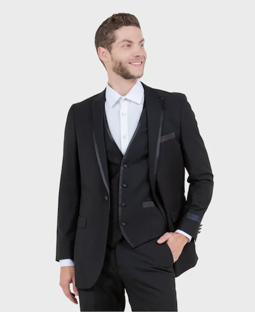 Black Slim Fit Peak Lapel Tuxedo