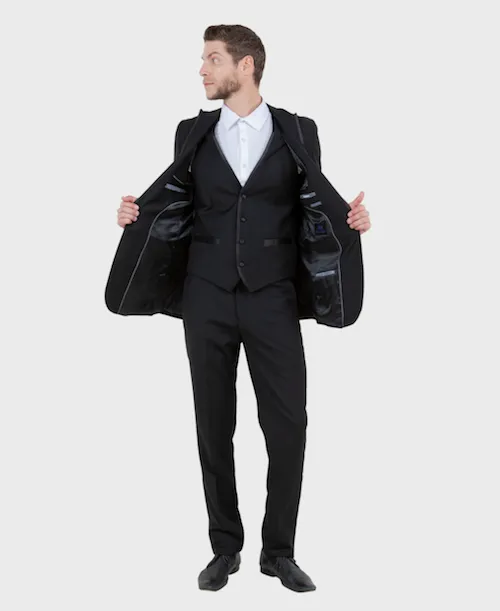 Black Slim Fit Peak Lapel Tuxedo