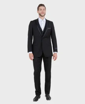 Black Slim Fit Peak Lapel Tuxedo