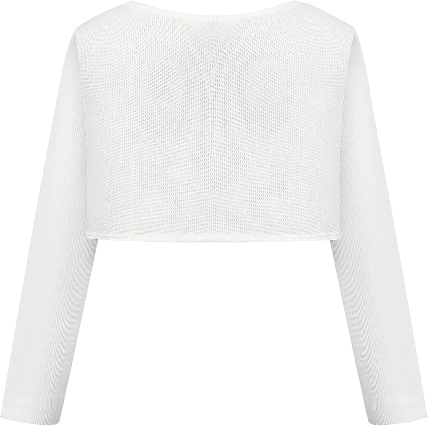 Bonny Billy Girls White Cardigan - Knit Kids Shrugs, Versatile Bolero Sweater, Easy Pair with Dresses & School Outfits 3-12Y