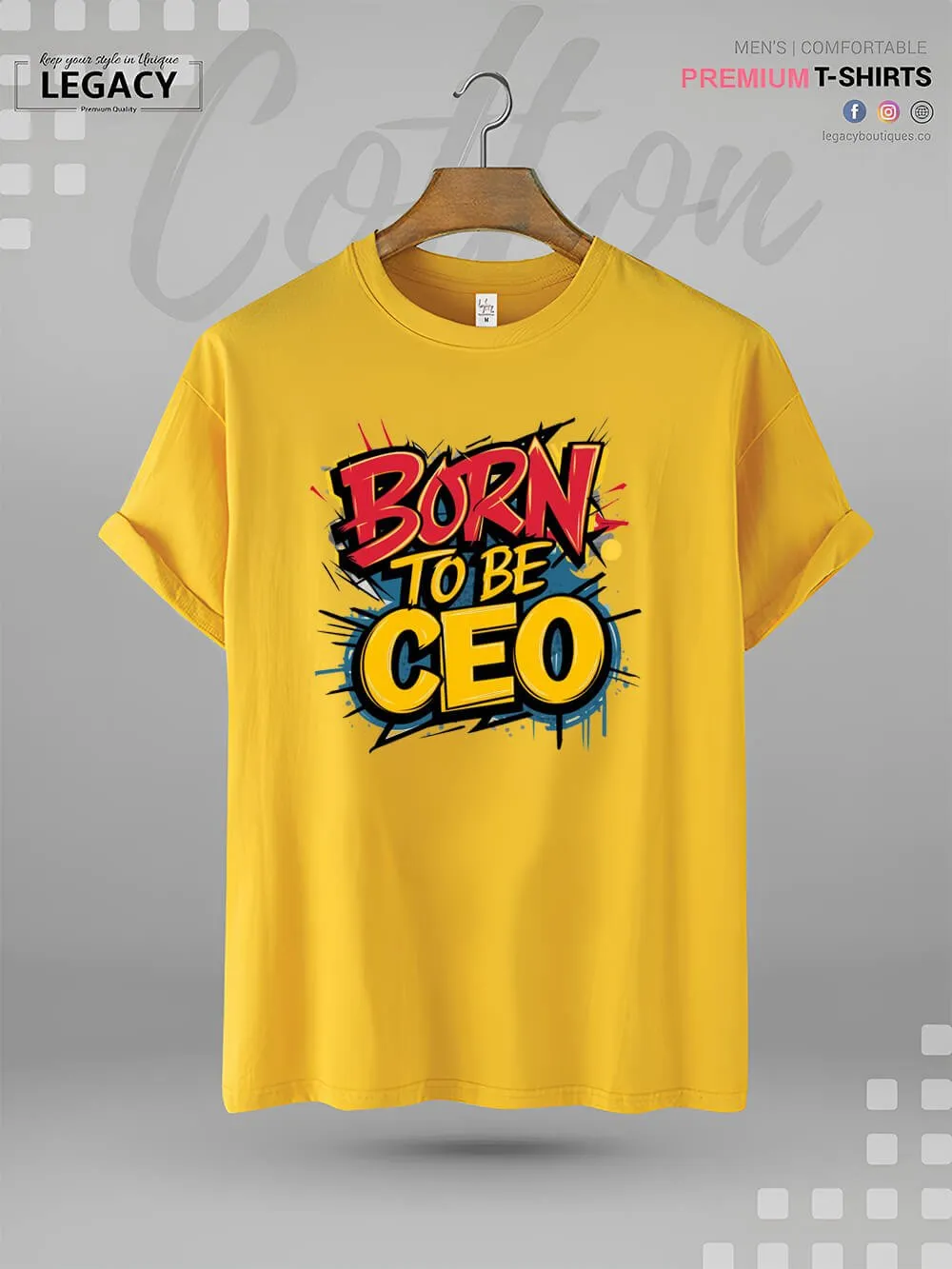 Born To Be CEO Print Men's High Quality In Cheapest Price T-Shirt