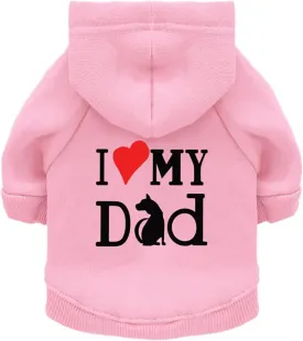 Dog Hoodie Dog Hoodies for Small Dogs Clothes I Love My Dad Fleece Sweater Winter Sweat Shirt Warm Cotton Dog Hoodie for Small Dog Cat Dad Pink M