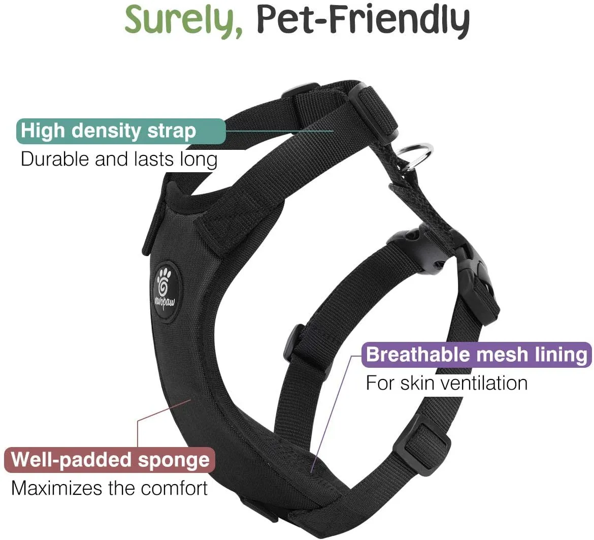 Dog Seat Belt, Safety Vest Dog Car Harness with Adjustable Buckle Dog Seat Belt for Vehicle Nylon Pet Safety Seat Belts Heavy Duty(L, Black)