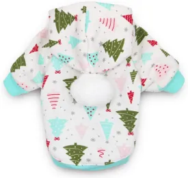 DroolingDog Pet Dog Fleece Hoodie Christmas Tree Puppy Shirts for Small Dogs, XS