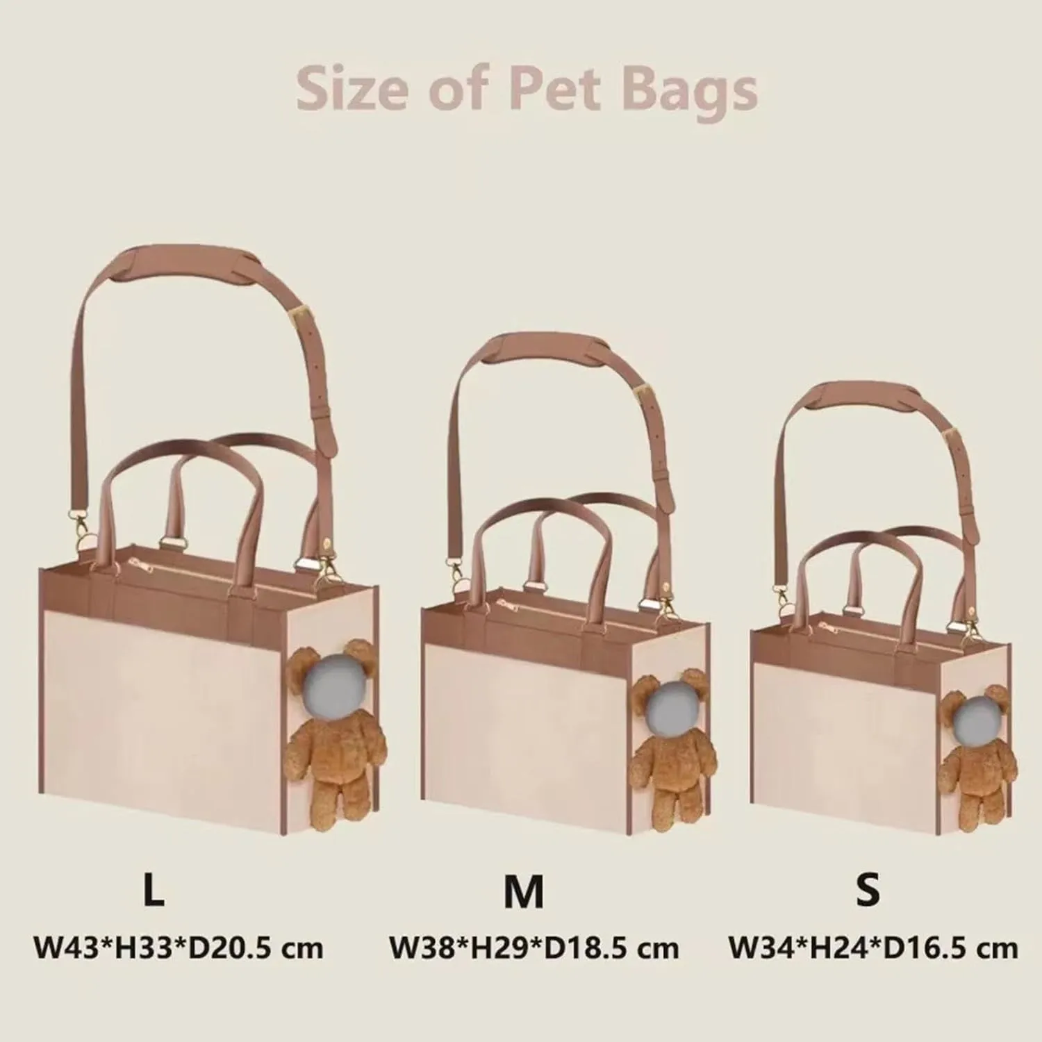 Fashion Pet Carrier, PU Leather Dog Purse Convenient Pet Tote for Small and Medium Sized Dogs and Cats, Suitable for Going Out and Travel, Portable Tote Bag (Medium)