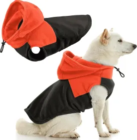 Gooby Fleece Vest Hoodie Two Tone - Black, Large - Soft Fleece Vest Hoodie with Durable Metal Leash Ring Stylish Two Tone Dog Hoodie for Small to Medium Dogs