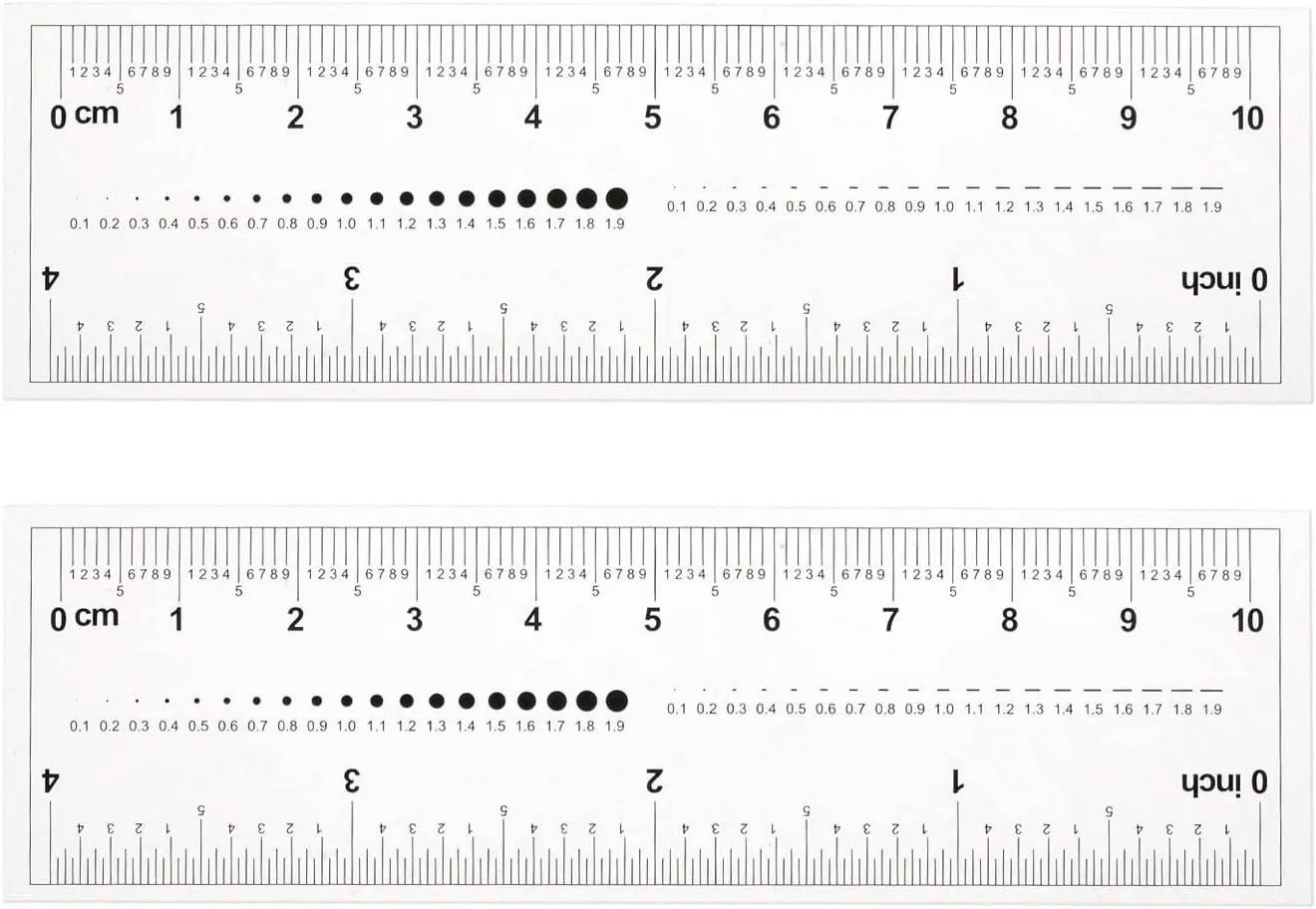 HARFINGTON 2pcs Film Flexible Ruler 4 Inch 1mm Scale PET Plastic Covered Folding Straight Ruler Calibration Soft Ruler Measuring Tool for Factory, Transparent