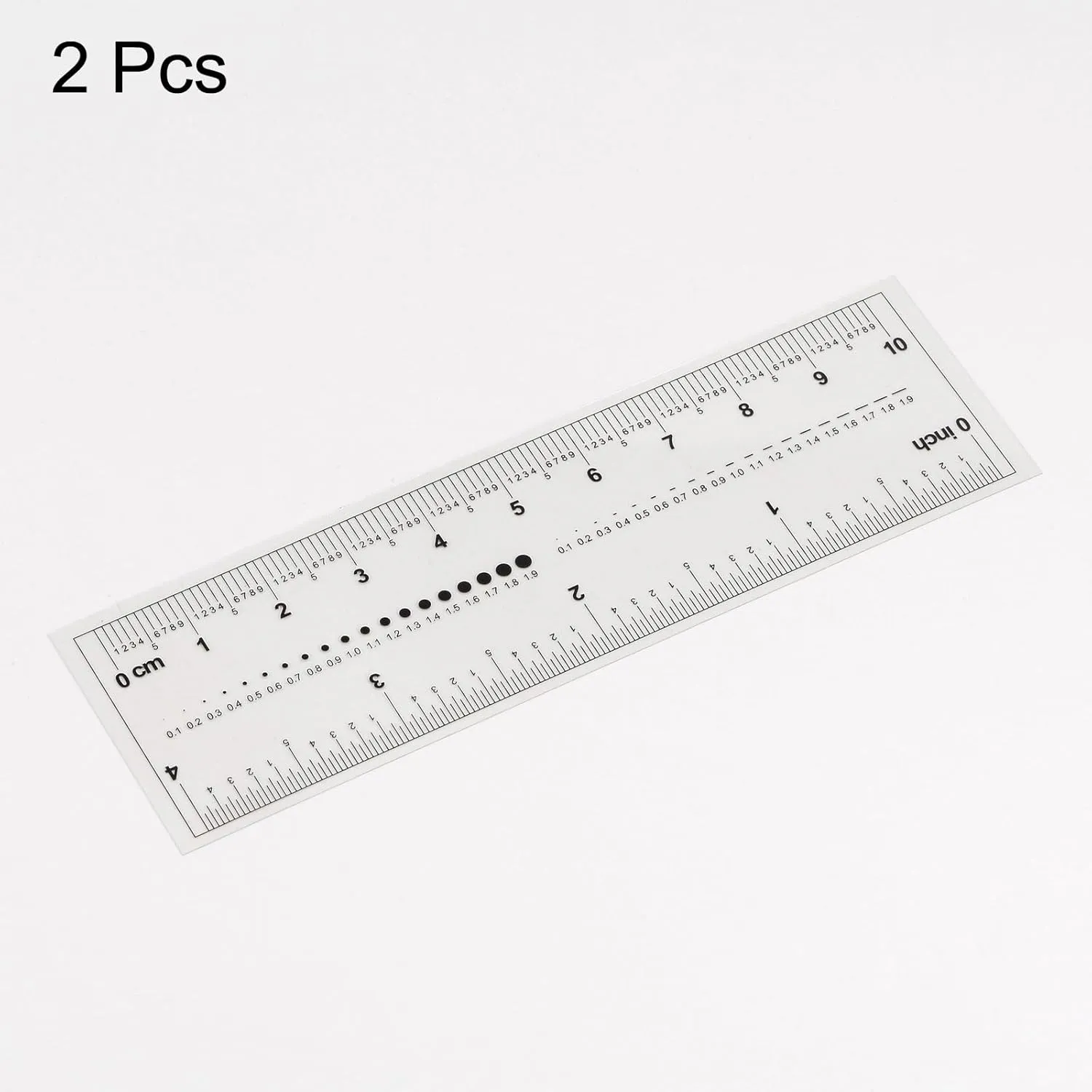 HARFINGTON 2pcs Film Flexible Ruler 4 Inch 1mm Scale PET Plastic Covered Folding Straight Ruler Calibration Soft Ruler Measuring Tool for Factory, Transparent