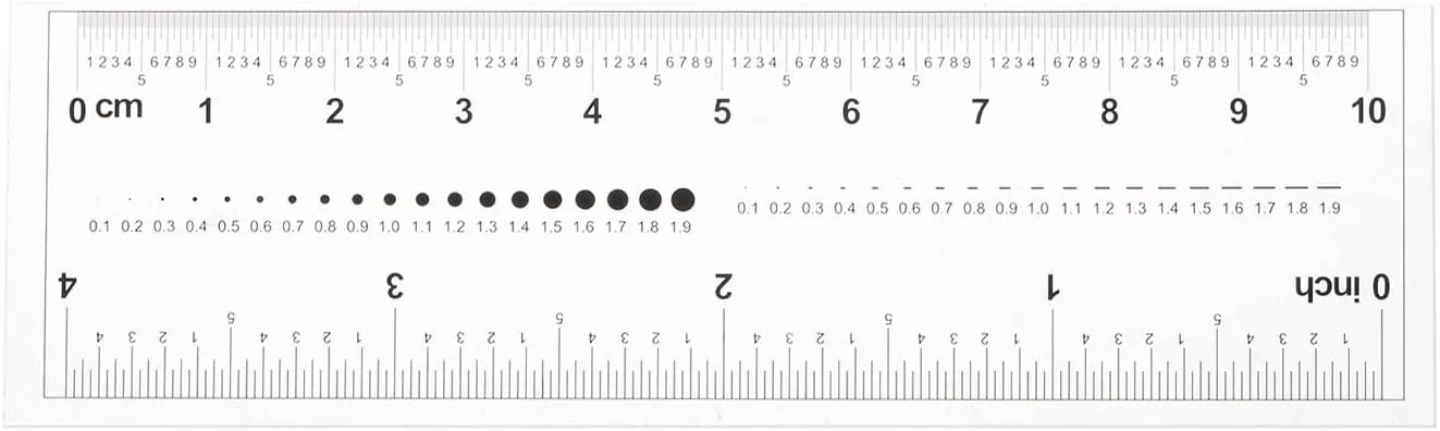 HARFINGTON Film Flexible Ruler 4 Inch 0.1mm Scale PET Plastic Covered Thickened Folding Straight Ruler Calibration Soft Ruler Measuring Tool for Factory, Transparent