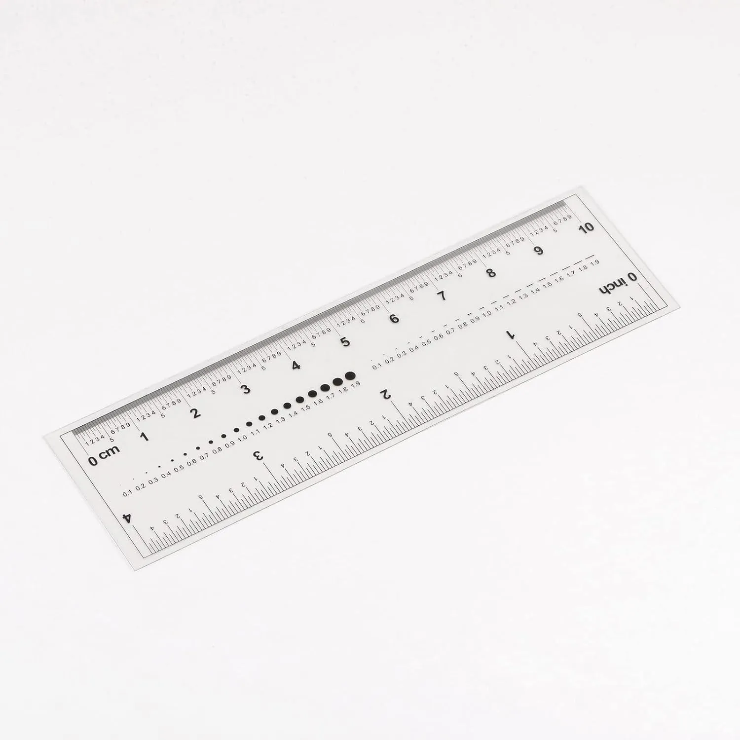 HARFINGTON Film Flexible Ruler 4 Inch 0.1mm Scale PET Plastic Covered Thickened Folding Straight Ruler Calibration Soft Ruler Measuring Tool for Factory, Transparent