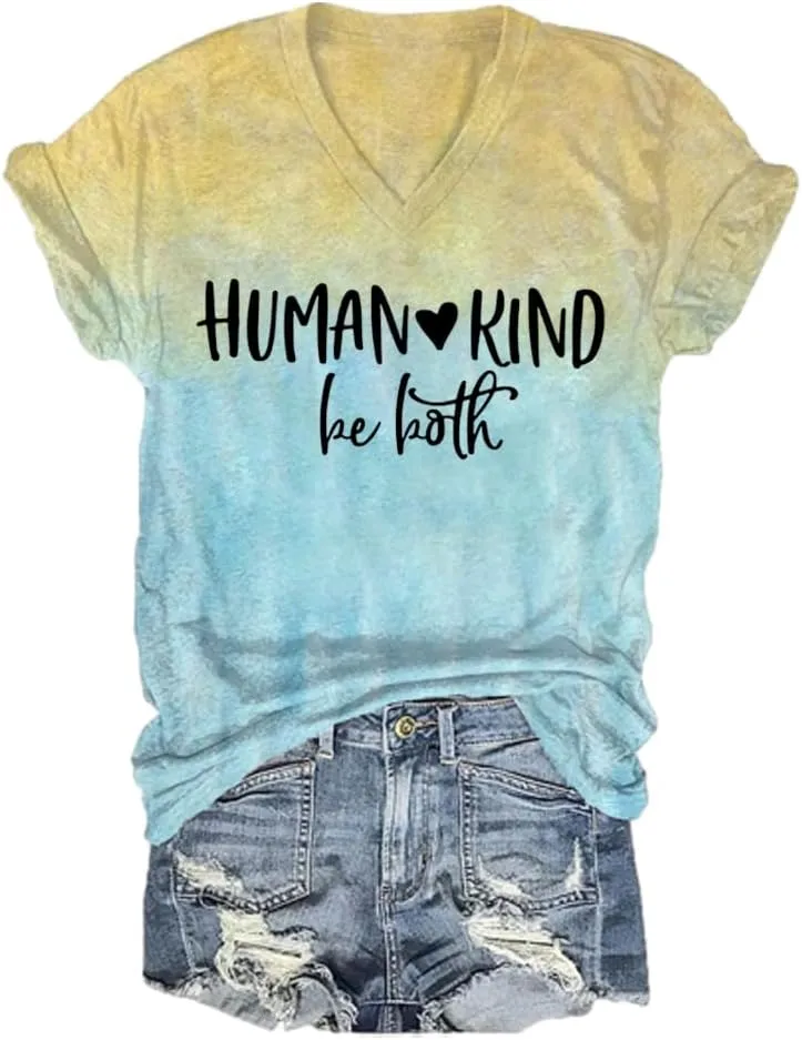 Human Kind Be Both Tshirt Be Kind Tshirt Plus Size Positive Message T Shirts