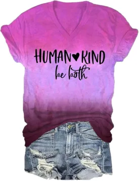 Human Kind Be Both Tshirt Be Kind Tshirt Plus Size Positive Message T Shirts