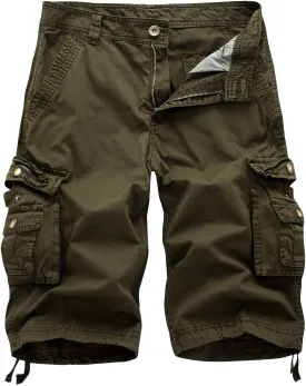 IDEALSANXUN Men's Casual Loose Fit Multi-Pockets Military Cargo Shorts