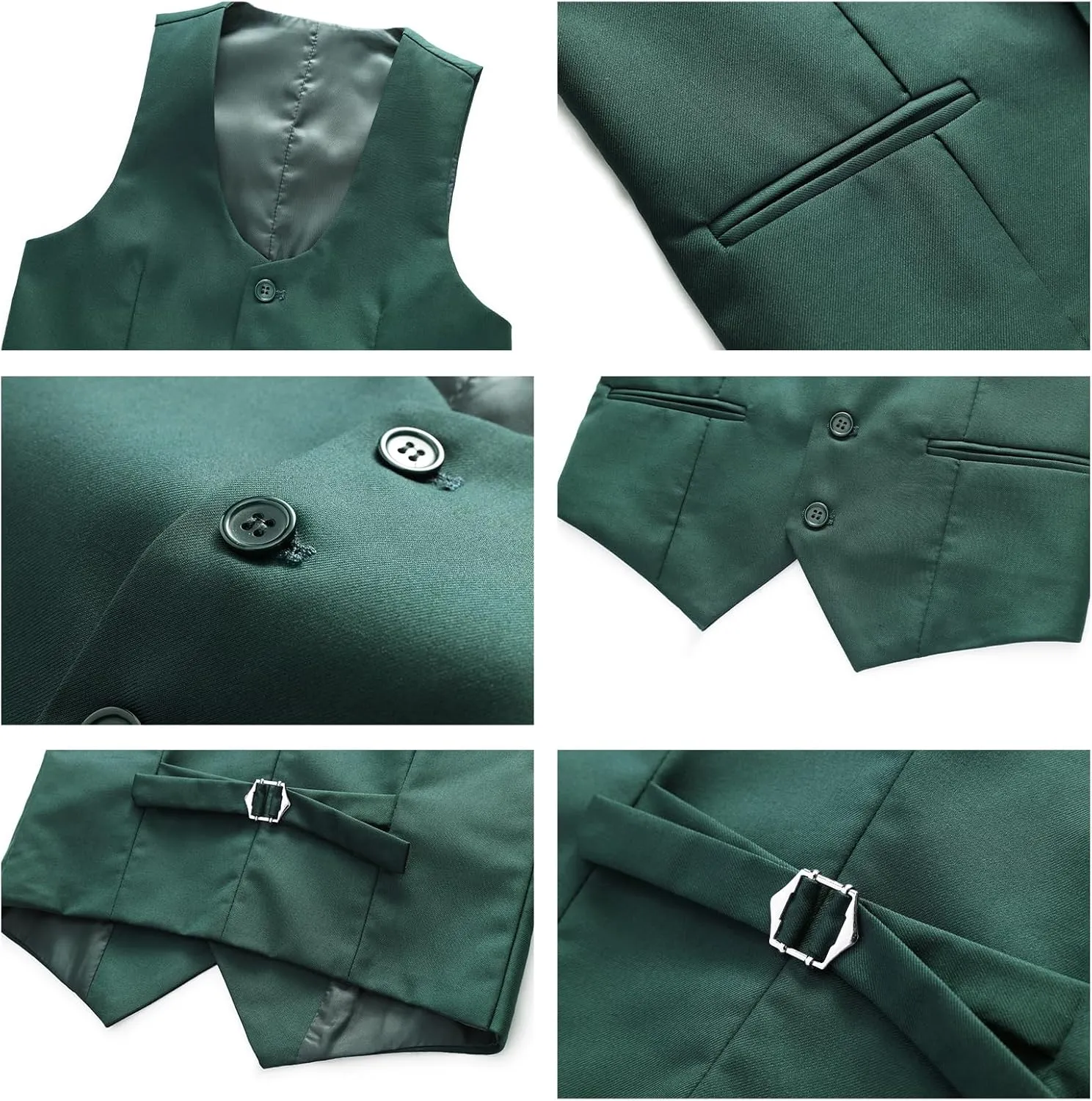 Lamgool Boys Suit 3 Piece Slim Fit Tuxedo Double Breasted Kids Formal Outfit Set with Blazer Vest Pant for Wedding Prom Party