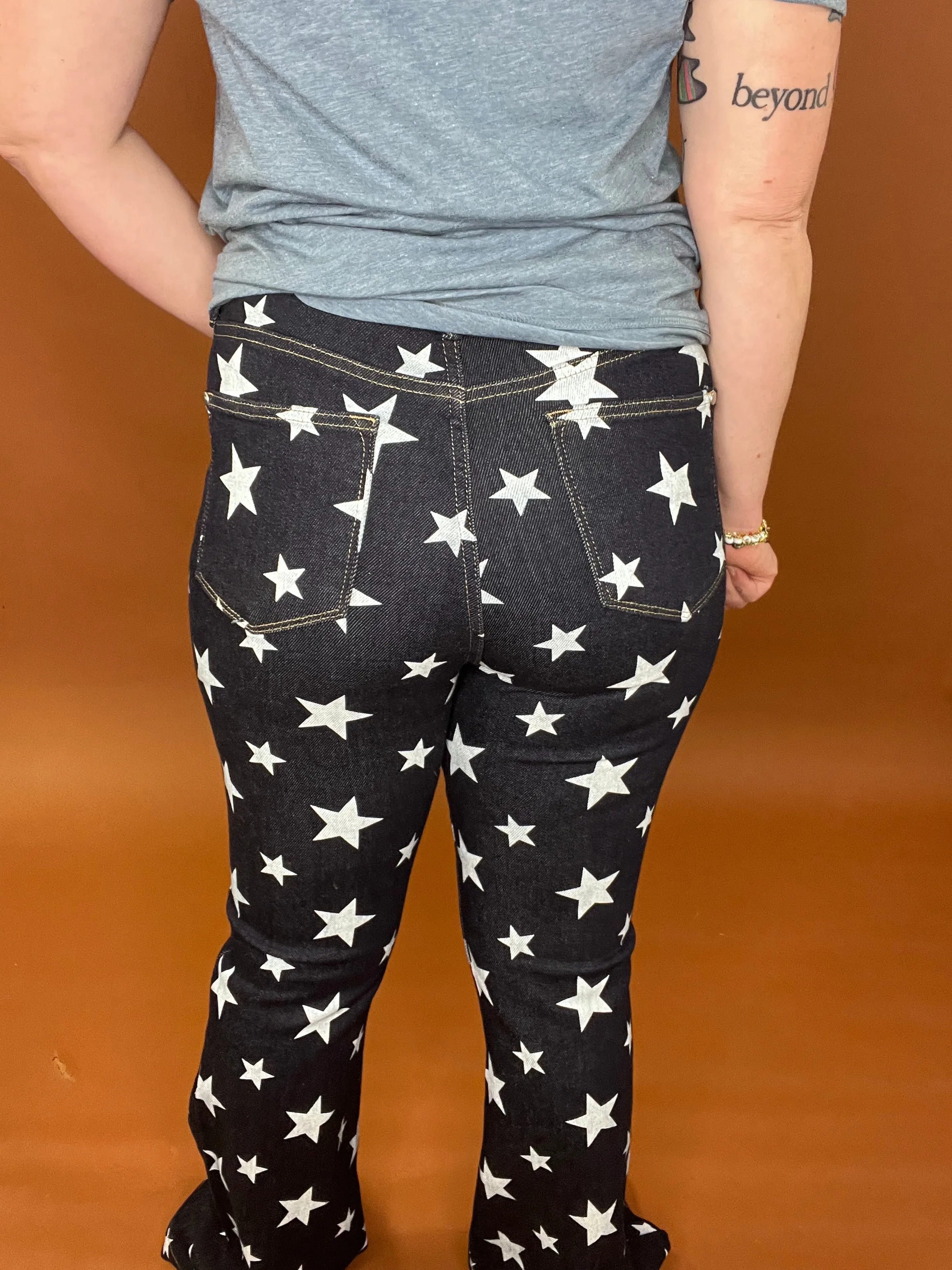 Last Call Stars at Night Flare Jeans