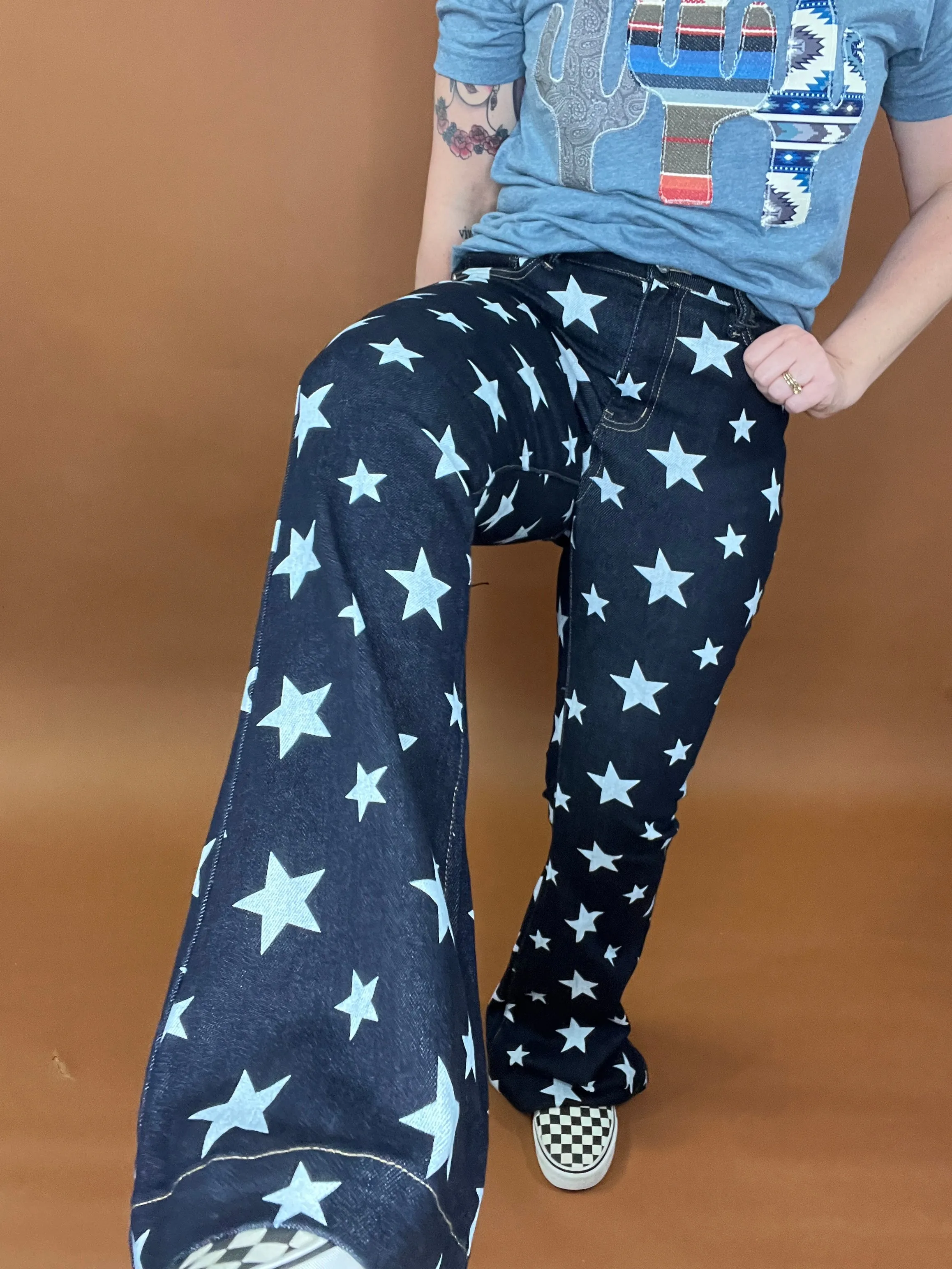 Last Call Stars at Night Flare Jeans