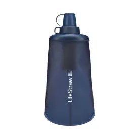 LifeStraw Peak Series - Collapsible Squeeze Bottle Water Filter System  650ml for Trail Running, Through Hiking, Travel, Cycling, and Fishing; BPA-Free; Mountain Blue
