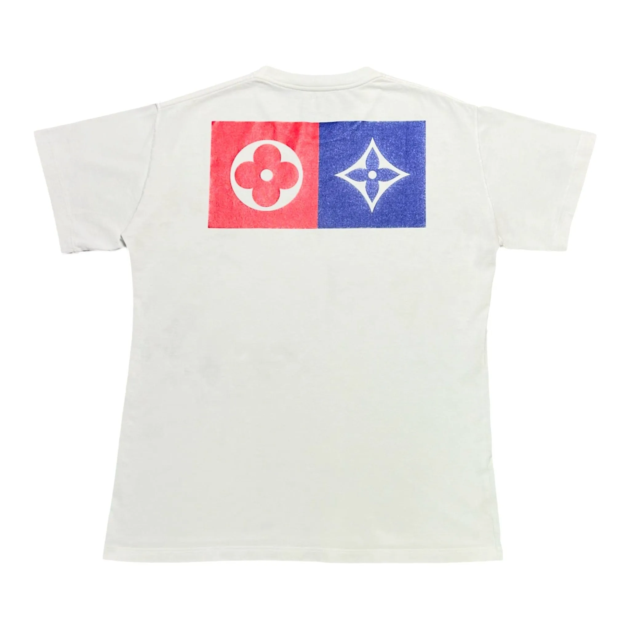 Louis Vuitton Barcode Monogram Flower Short Sleeve Tee Shirt White Pre-Owned