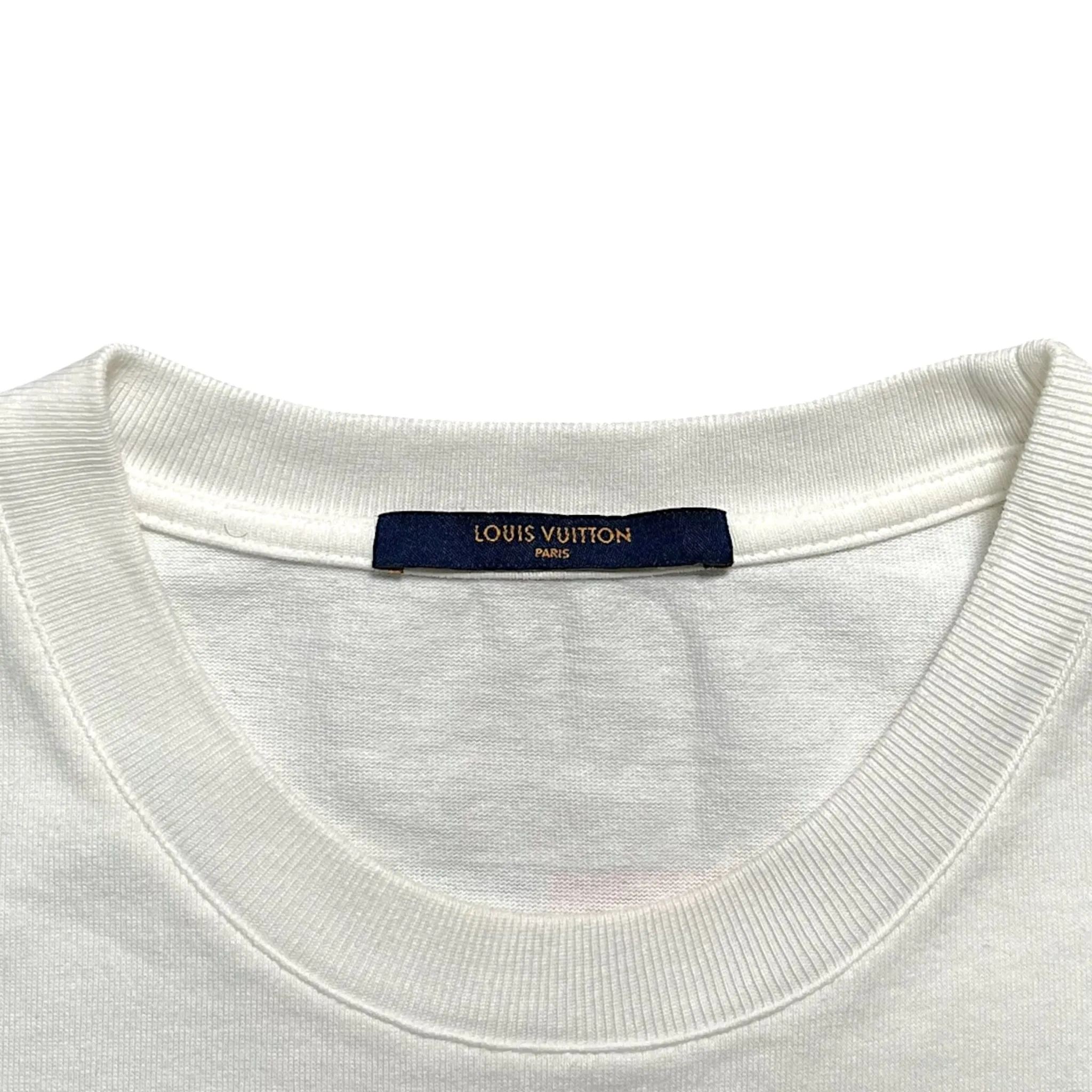 Louis Vuitton Barcode Monogram Flower Short Sleeve Tee Shirt White Pre-Owned