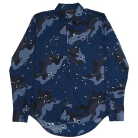 Louis Vuitton Camouflage DNA Button Up Shirt Blue Camo Pre-Owned