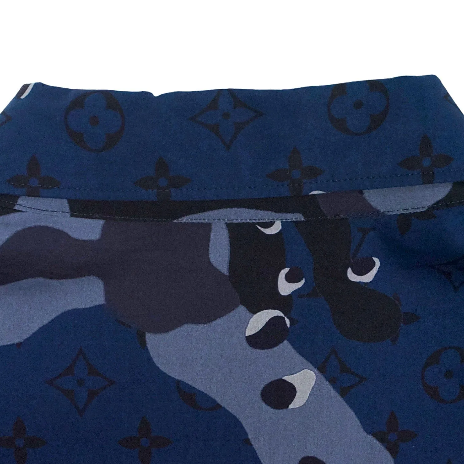 Louis Vuitton Camouflage DNA Button Up Shirt Blue Camo Pre-Owned