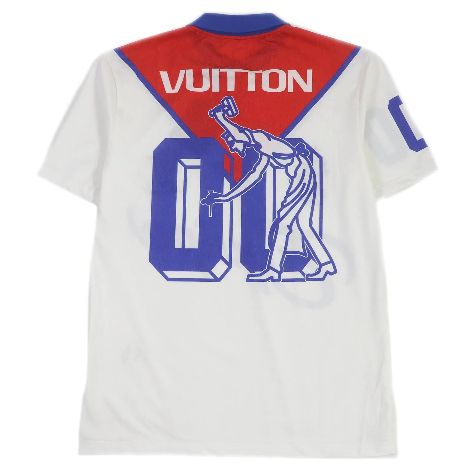 LOUIS VUITTON Short sleeve polo shirt polyester white Equipe LV Polo XS