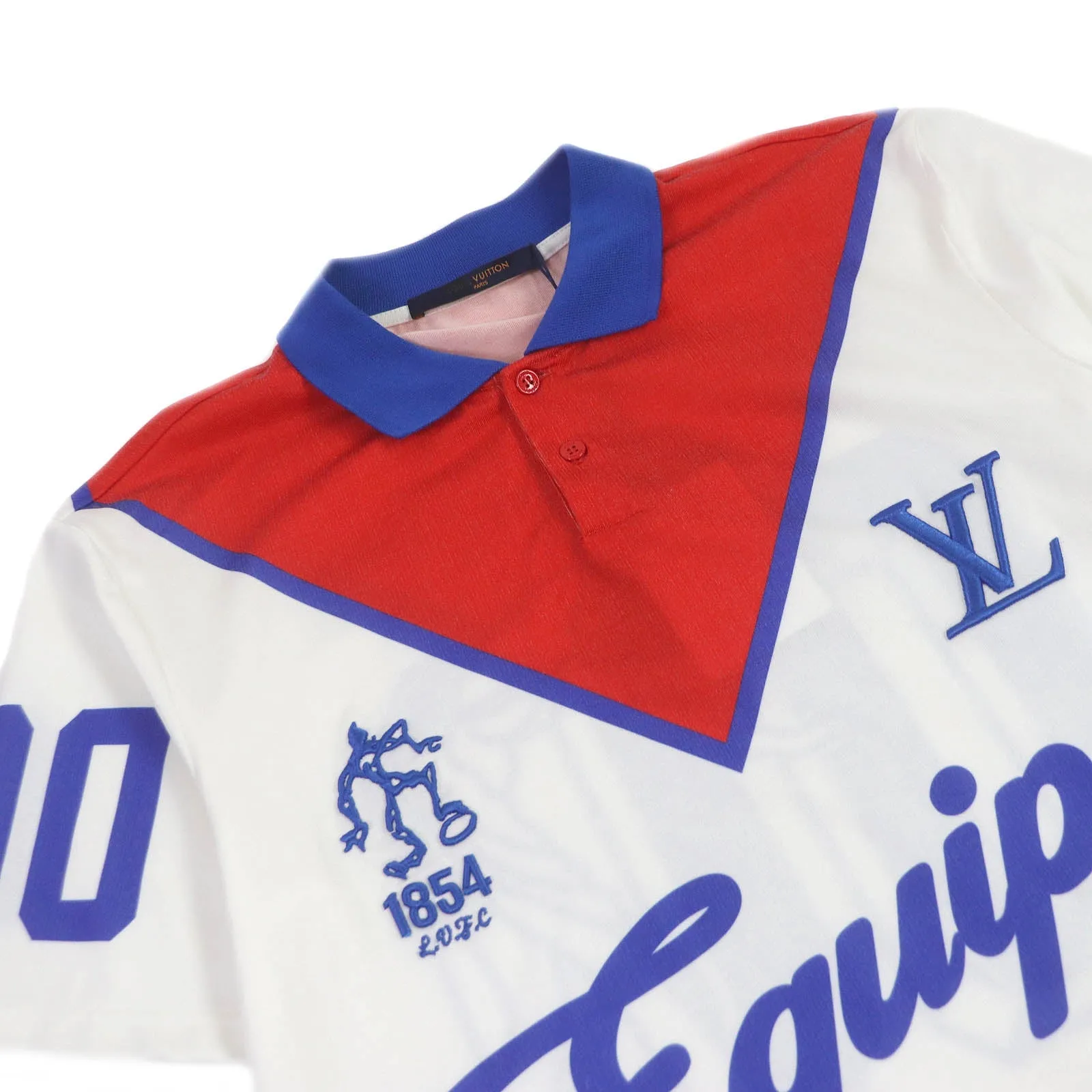 LOUIS VUITTON Short sleeve polo shirt polyester white Equipe LV Polo XS