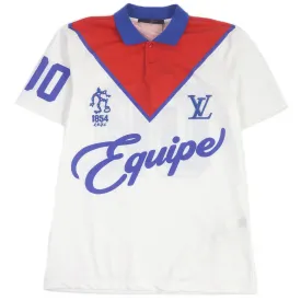 LOUIS VUITTON Short sleeve polo shirt polyester white Equipe LV Polo XS