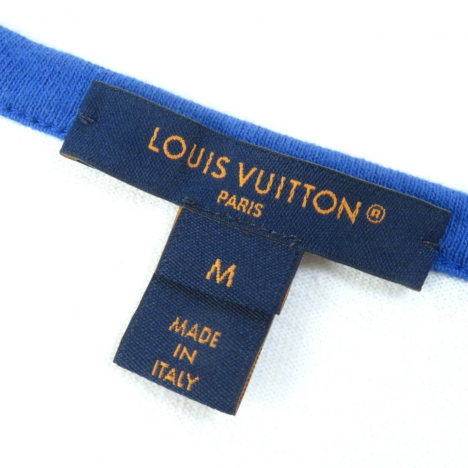 LOUIS VUITTON Short sleeve T-shirt 1ABCFP Main: 100% cotton, Other: 55% polyester, 45% cotton White blue black Vuitton Paris T-shirt Women M Used