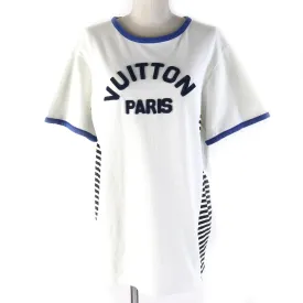 LOUIS VUITTON Short sleeve T-shirt 1ABCFP Main: 100% cotton, Other: 55% polyester, 45% cotton White blue black Vuitton Paris T-shirt Women M Used
