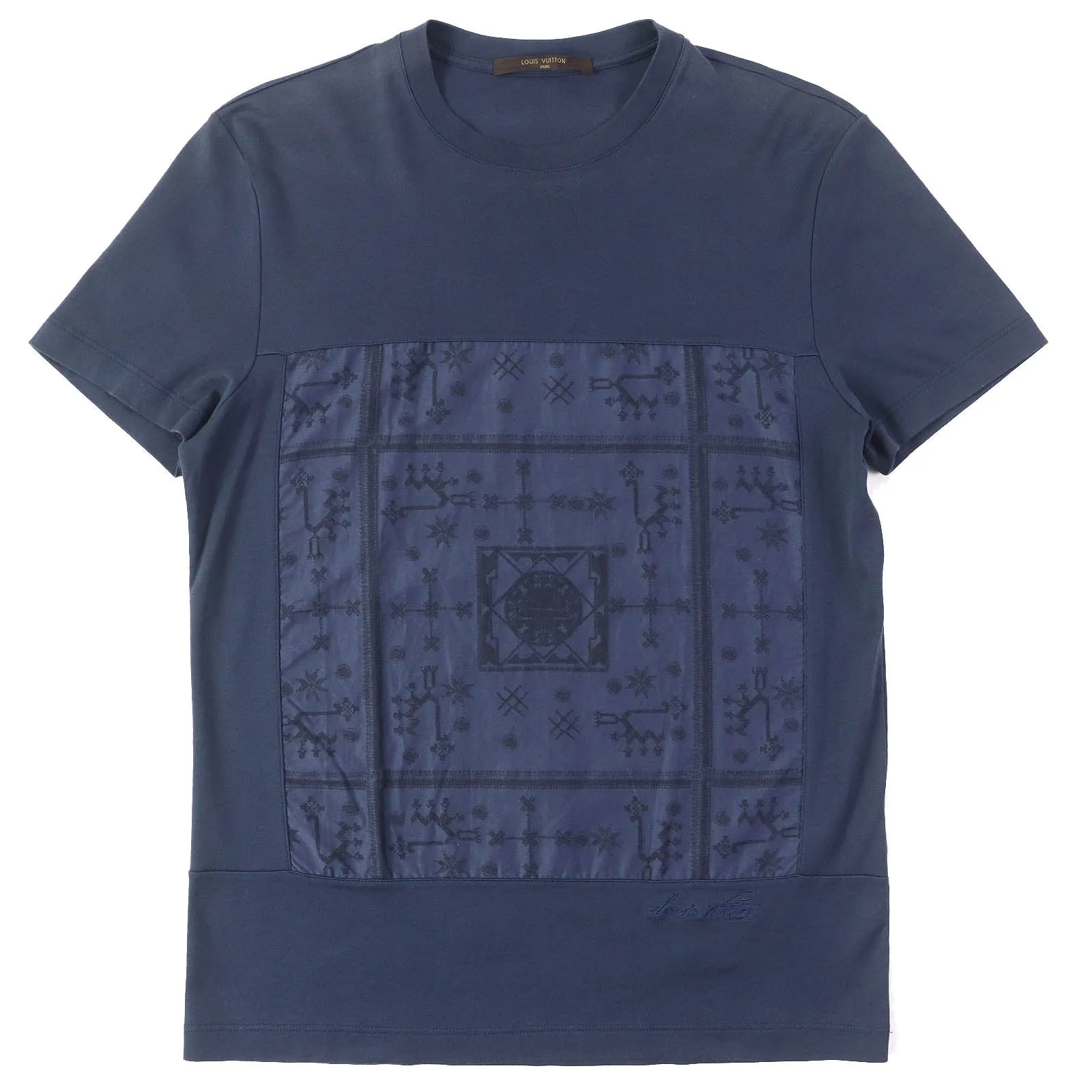 LOUIS VUITTON Short sleeve T-shirt cotton Navy XS