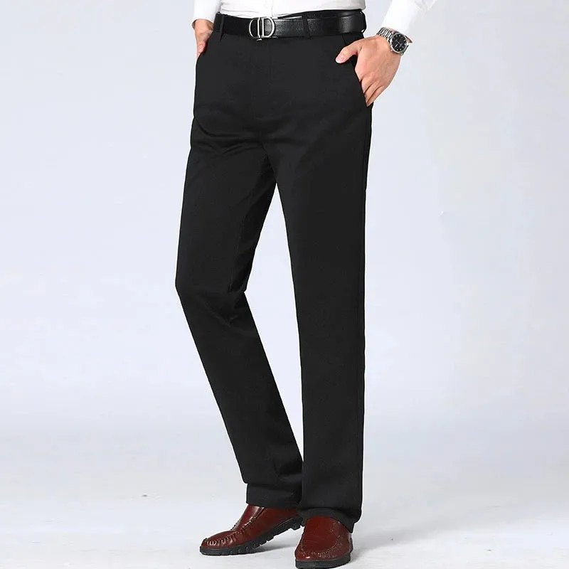 Men's 3-Piece Smoke Collar Red Eagle Embroidery Navy Blue Suit