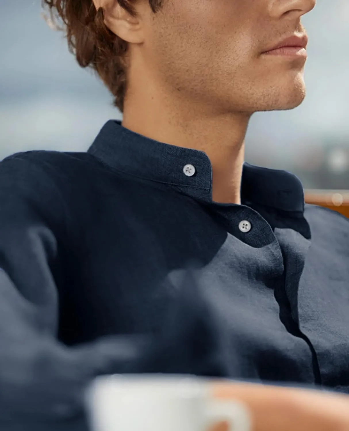 Mens Dress Shirts Wrinkle Free Dress Shirts for Men Long Sleeve Button Down Shirts Banded Collar Shirts