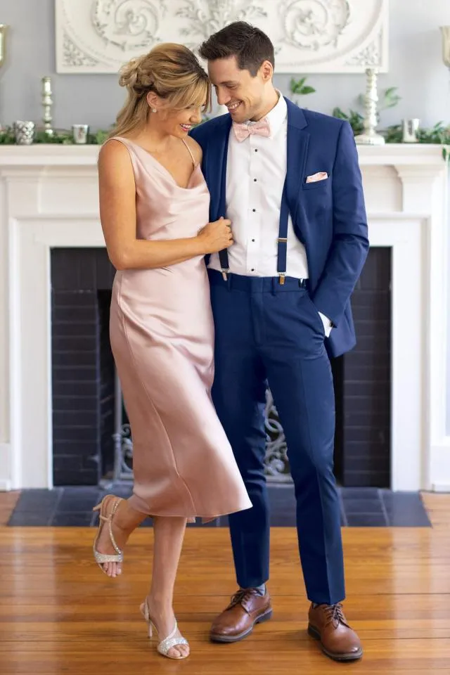 Michael Kors Blue Ultra Slim Performance Stretch Wedding Suit Style# 302