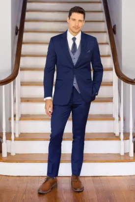 Michael Kors Blue Ultra Slim Performance Stretch Wedding Suit Style# 302