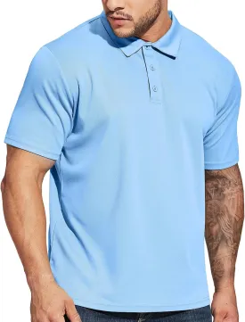 MIER Men's Quick Dry Polo Shirts Polyester Casual Collared Shirts Short Sleeve, Moisture-Wicking, Sun Protection