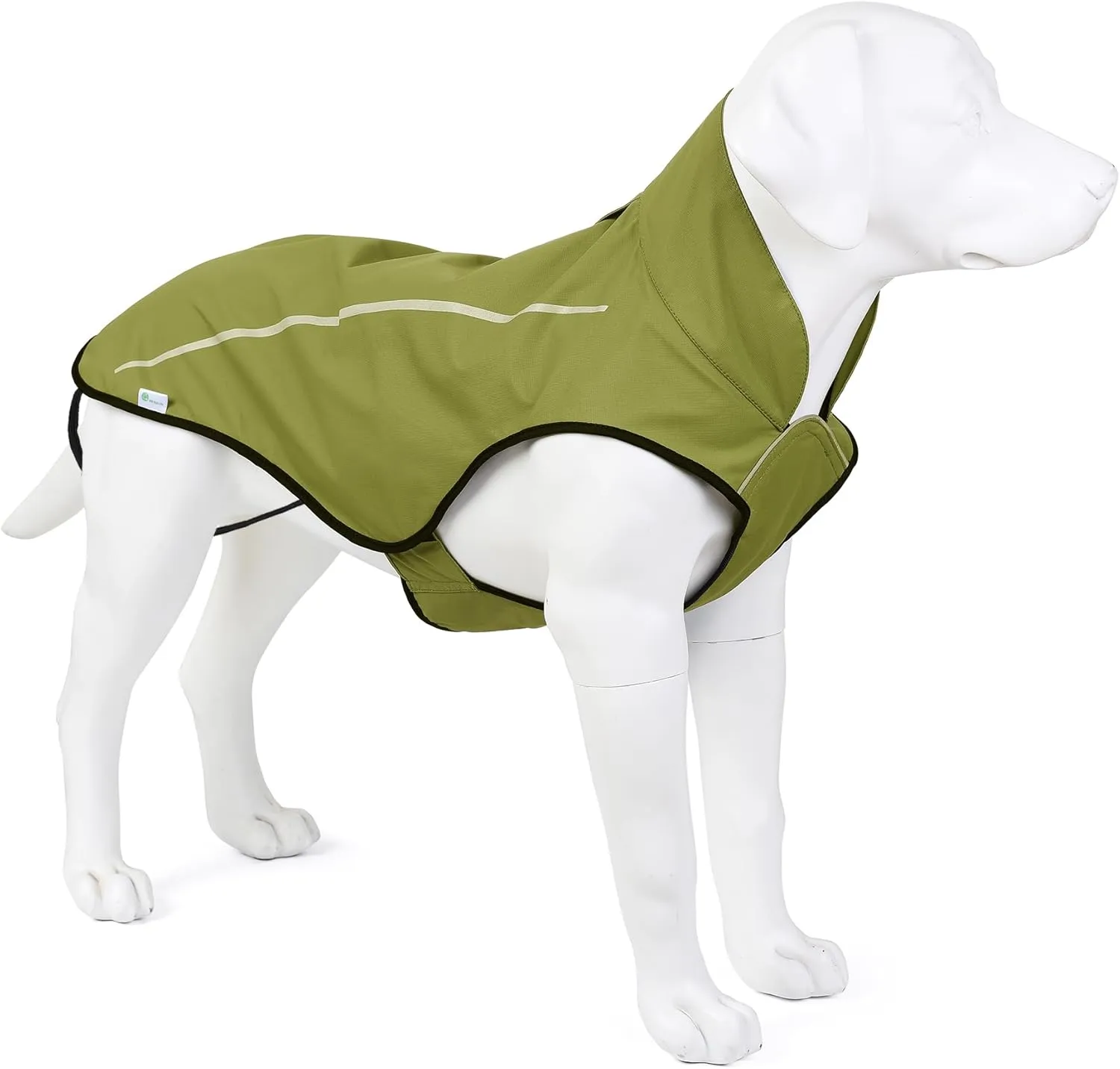 Mile High Life Dog Raincoat, Adjustable Waterproof Reflective Rain Jacket for Small Medium Large Dogs, Lightweight Breathable Pet Rain Coat with Leash Hole(Lime Yellow,M Chest 26-32")