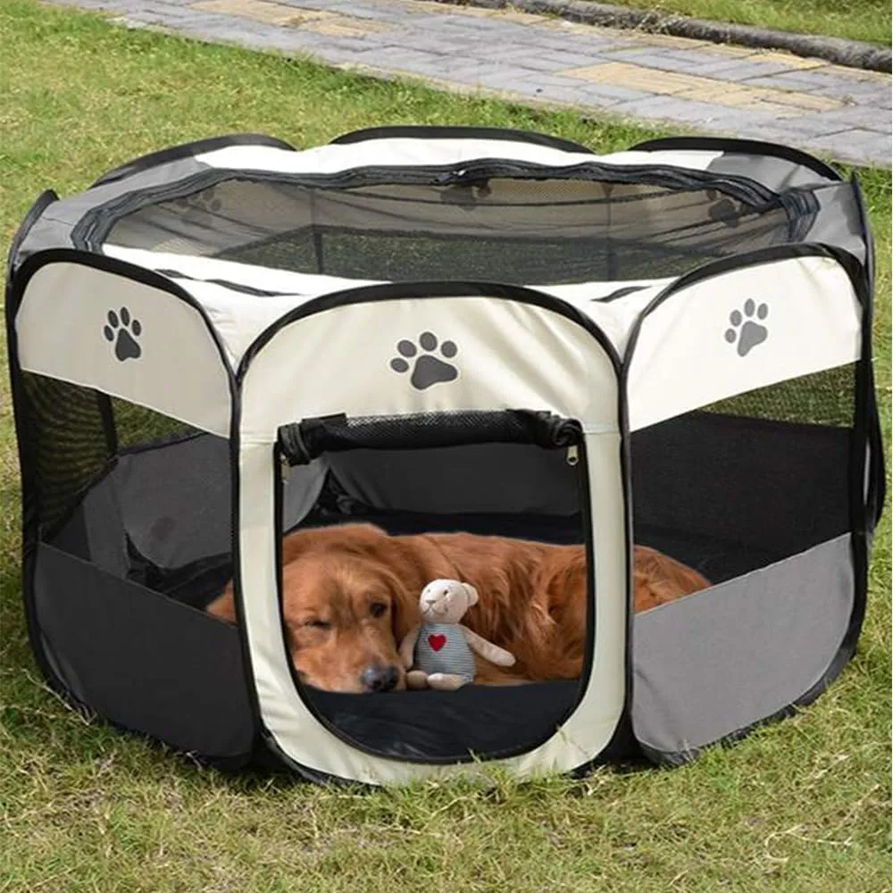 Mile High Life | Foldable Dog Playpen | Portable Dog Crate w Removable Shade Cover | Dog Kennel Indoor/Outdoor w Carry Case | Pen Tent for Dog/Cat/Rabbit(Gray, Small (29"x29"x17"))