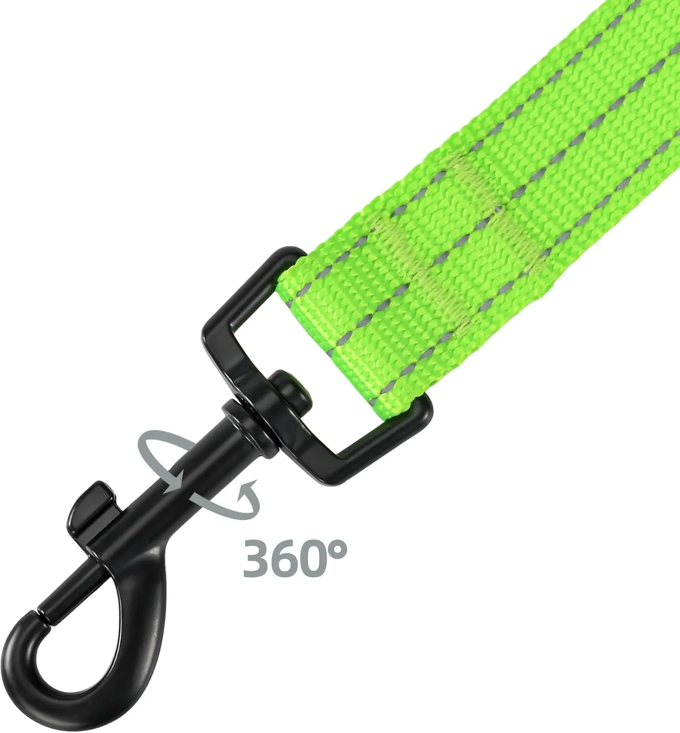 Mile High Life Heavy Duty Dog Leash for Large and Medium Dogs, Reflective Leash for Night Safety, Strong and Durable Leashes for Walking and Training (4FT x 1''Wide, Lime Green)