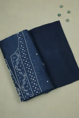 Navy Blue Chamki work Top with Mangalagiri Bottom