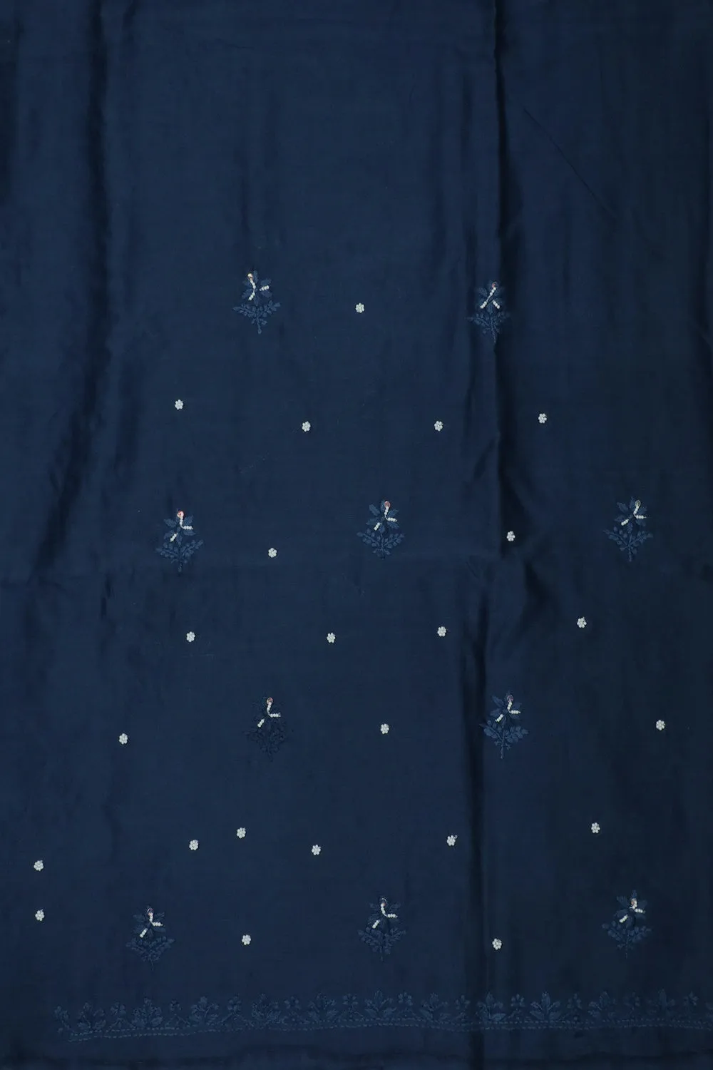 Navy Blue Chamki work Top with Mangalagiri Bottom