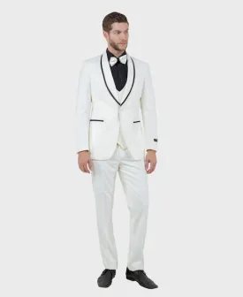 Off White 3 Piece Slim Fit Tuxedo