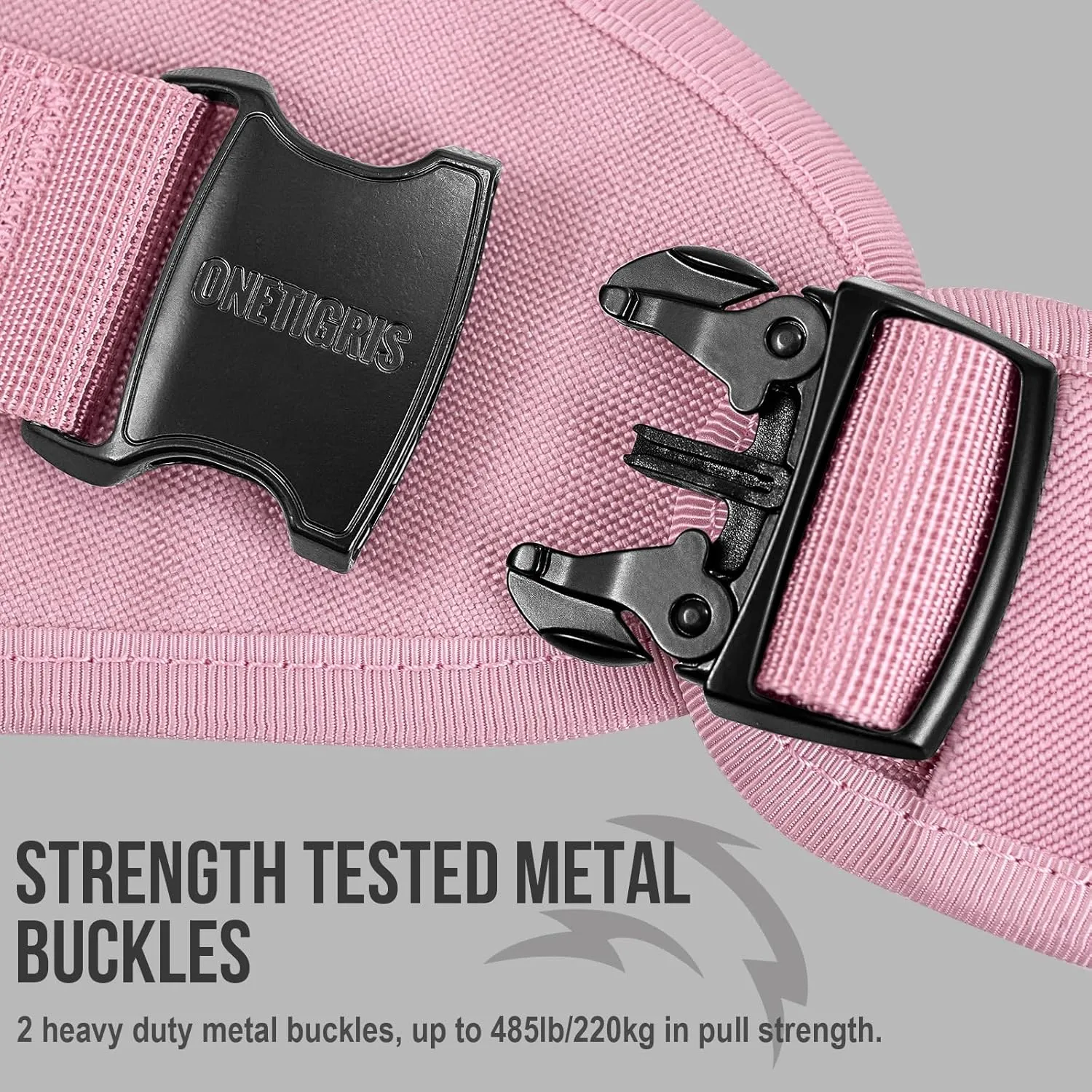OneTigris Large Tactical Dog Harness, No Pulling Adjustable Dog Vest Harness, Heavy Duty Dog Harness with Handle, Large Hook and Loop Panels for Patch(Pink,XL