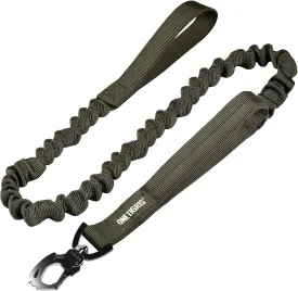 OneTigris Tactical Dog Training Bungee Leash with 2 Control Handle Quick Release Nylon Leads Rope(Ranger Green)