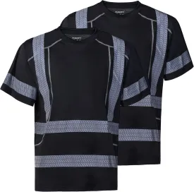 ProtectX High Visibility Short Sleeve Reflective Safety T-Shirt, Men's Heavy Duty Breathable Hi Vis Shirts, Class 2 Type R