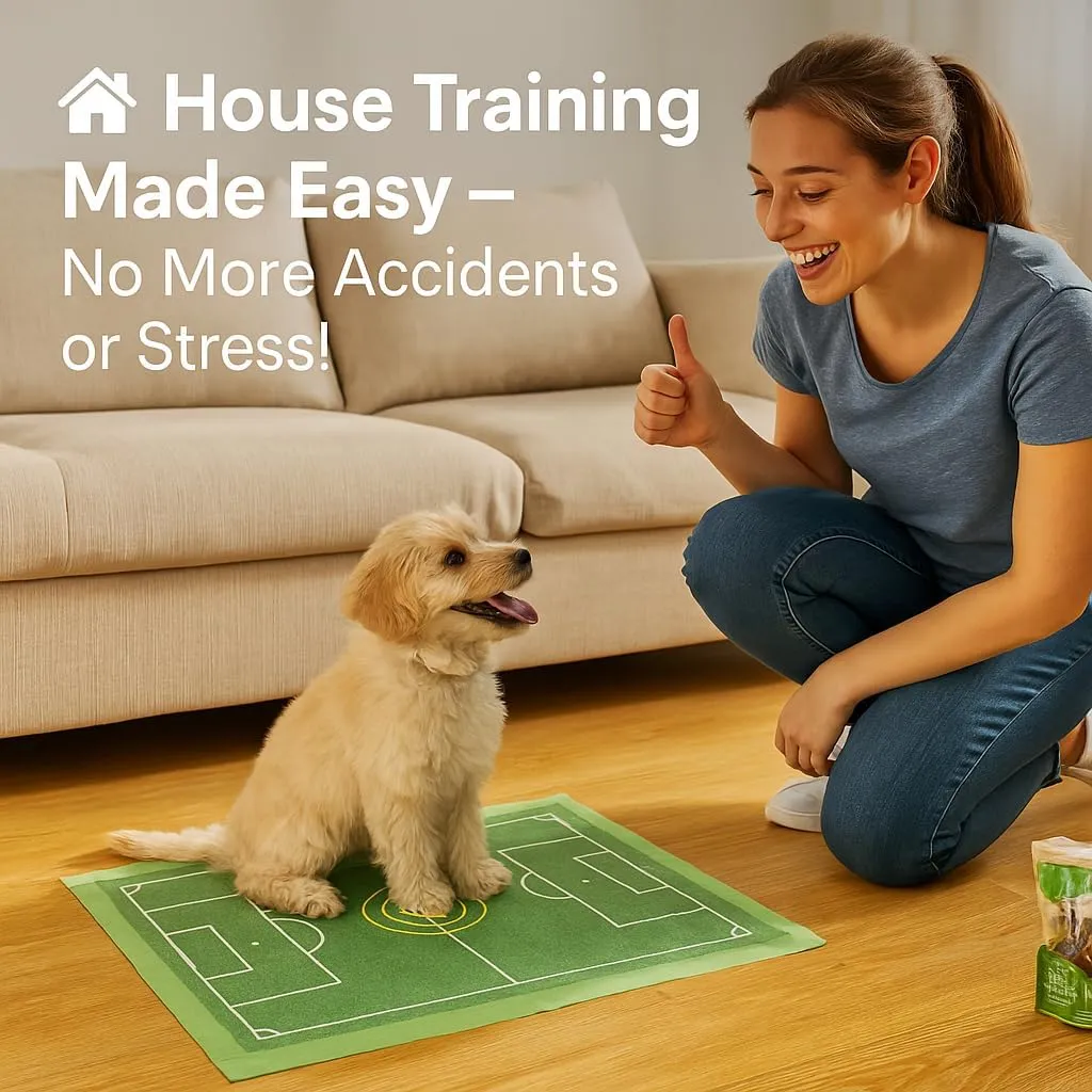 Puppy Training Pee Pads for Indoor Use  Grass Green Design with Target Zone, Quick Dry, Leak-Proof (Bullseye Induction-Four-Corner Stickers,S: 13 * 18 in,2)