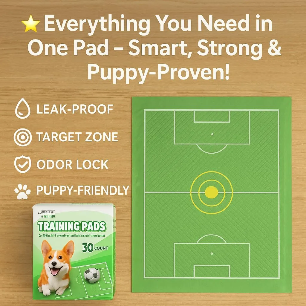 Puppy Training Pee Pads for Indoor Use  Grass Green Design with Target Zone, Quick Dry, Leak-Proof (Bullseye Induction-Four-Corner Stickers,S: 13 * 18 in,2)